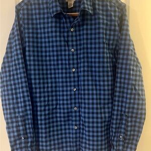 L.L. Bean Casual Blue and Black Button Down Shirt